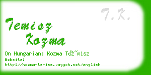 temisz kozma business card